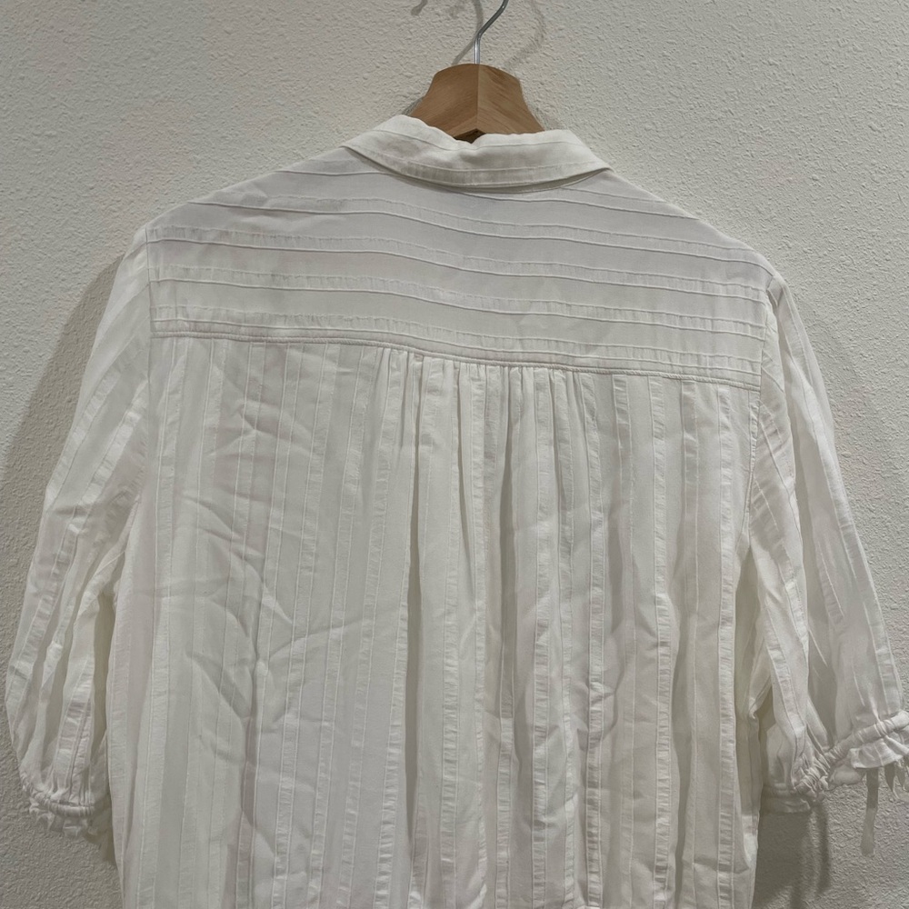 PAIGE White Tiered Button-Up Dress Size Large - Picture 12 of 12